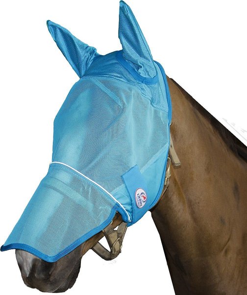 Derby Originals Reflective Horse Fly Mask w/ Ear & Nose Cover, Summer Blue, Cob/Arab slide 1 of 1