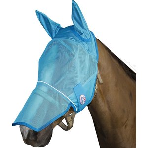 Derby Originals Reflective Horse Fly Mask with Ear & Nose Cover, Summer Blue, Warmblood