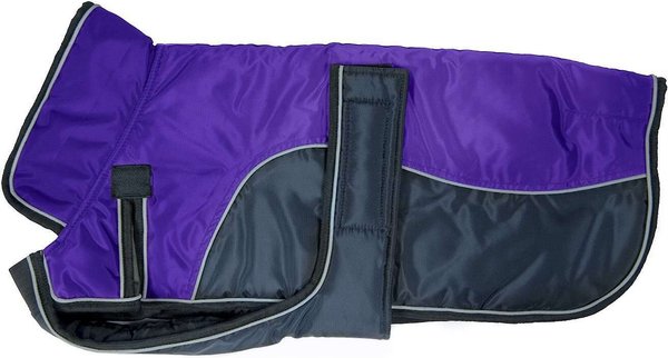 Derby Originals Reflective Parka 420D Waterproof Heavyweight Winter Dog Coat, Purple/Charcoal, Large slide 1 of 4