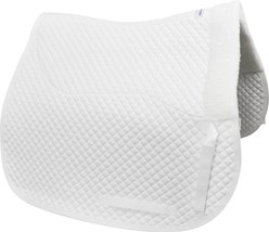 Derby Originals Semi Fleece Lined English Dressage Horse Saddle Pad, White