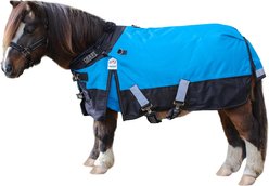 Derby Originals Windstorm 1200D Waterproof Ripstop Heavyweight Mini Horse & Pony Winter Turnout Blanket, Electric Blue with Black Trim, 54-in