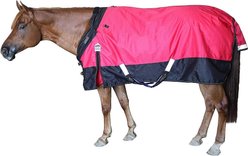 Derby Originals Windstorm Nordic-Tough 1200D Ripstop Waterproof Winter Heavyweight Horse Turnout Blanket, Red with Black Trim, 84-in