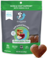 Shameless Pets Soft Baked Peanut Butter Apeel Flavor Grain-Free Dog Treats, 6-oz bag