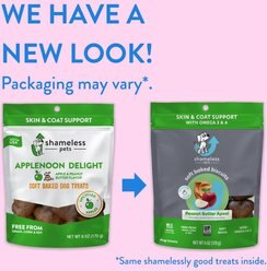 Shameless Pets Soft Baked Peanut Butter Apeel Flavor Grain-Free Dog Treats, 6-oz bag slide 2 of 4