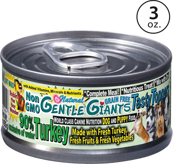 Gentle Giants Non-GMO Puppy Grain-Free Turkey Wet Dog Food, 3-oz can, case of 24 slide 1 of 3