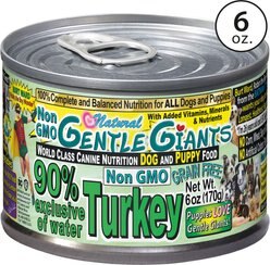 Gentle Giants Non-GMO Puppy Grain-Free Turkey Wet Dog Food, 6-oz can, case of 24 slide 1 of 9
