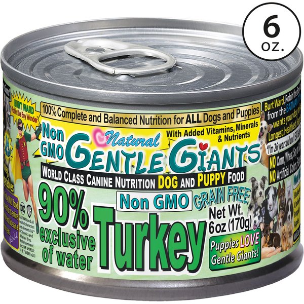 GENTLE GIANTS NonGMO Puppy GrainFree Turkey Wet Dog Food, 6oz can