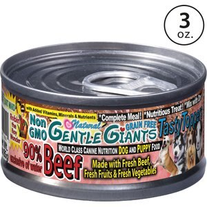 Gentle Giants 90% Beef Grain-Free Wet Dog Food, 3-oz, case of 24