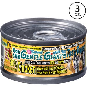Gentle Giants Natural Non-GMO Puppy Grain-Free Chicken Wet Dog Food, 3-oz can, case of 24