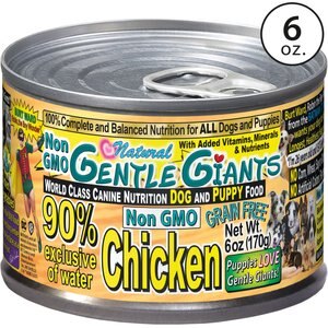 Gentle Giants Natural Non-GMO Puppy Grain-Free Chicken Wet Dog Food, 6-oz can, case of 24