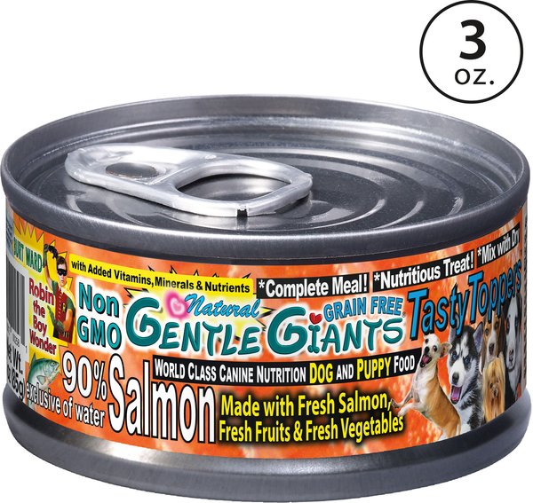 Gentle Giants Natural Non-GMO Puppy Grain-Free Salmon Wet Dog Food, 3-oz can, case of 24 slide 1 of 4