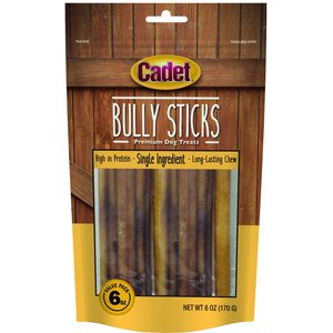 Cadet Real Beef Bully Sticks Dog Treat, 6-oz bag