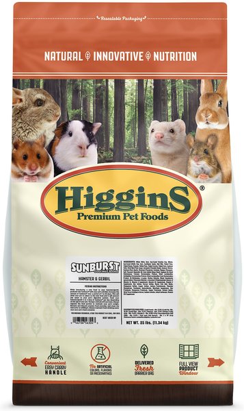 Higgins Sunburst Gourmet Blend Gerbil & Hamster Food, 25-lb bag slide 1 of 7