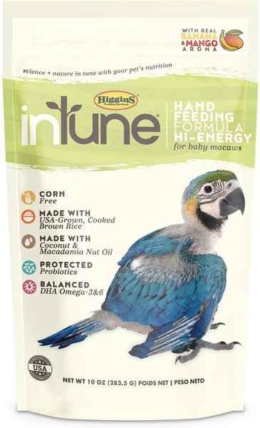 Higgins inTune Hand Feeding Hi-Energy Bird Food, 10-oz bag slide 1 of 6
