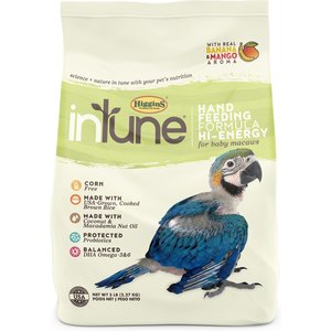 Higgins inTune Hand Feeding Hi-Energy Bird Food, 5-lb bag