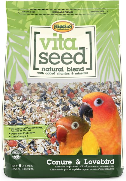 Higgins Vita Seed Conure & Lovebird Bird Food, 5-lb bag slide 1 of 6