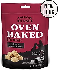 American Journey Apples & Cinnamon Flavor Grain-Free Oven Baked Crunchy Biscuit Dog Treats, 16-oz bag