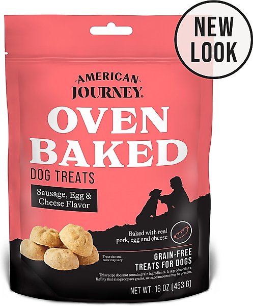 American Journey Sausage, Egg & Cheese Flavor Grain-Free Oven Baked Crunchy Biscuit Dog Treats, 16-oz bag slide 1 of 7
