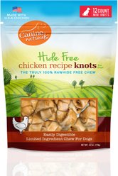 Canine Naturals Hide Free Chicken Recipe Mini Knot Dog Chew Treat, 12 count