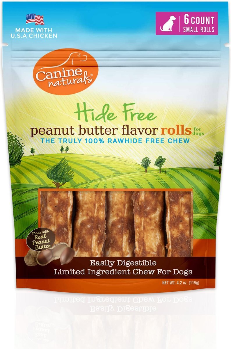 CANINE NATURALS Hide Free Peanut Butter Flavor Roll Dog Chew Treat