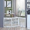 Unipaws 3 Panel Free Standing Dog Gate, White, Medium