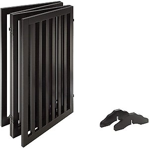 Unipaws 4 Panel Free Standing Dog Gate, Espresso, Large