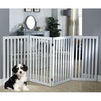 Out of Stock - UNIPAWS 4 Panel Free Standing Dog Gate, Espresso, Large ...