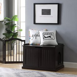 Unipaws Decorative Cat Litter Box Enclosure, Espresso slide 2 of 7