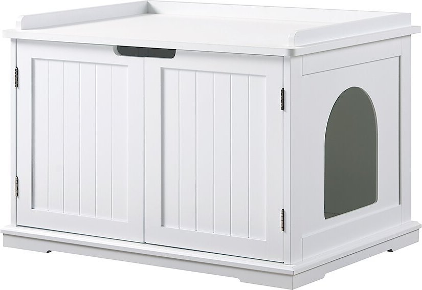 UNIPAWS Decorative Cat Litter Box Enclosure, White