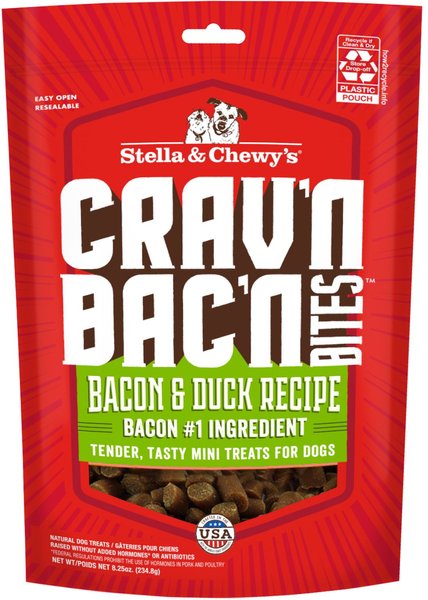Stella & Chewy's Crav'n Bac'n Bites Bacon & Duck Recipe Dog Treats, 8.25-oz bag slide 1 of 2