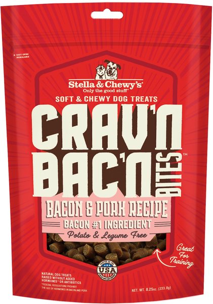Stella & Chewy's Crav'n Bac'n Bites Bacon & Pork Recipe Dog Treats, 8.25-oz bag slide 1 of 2