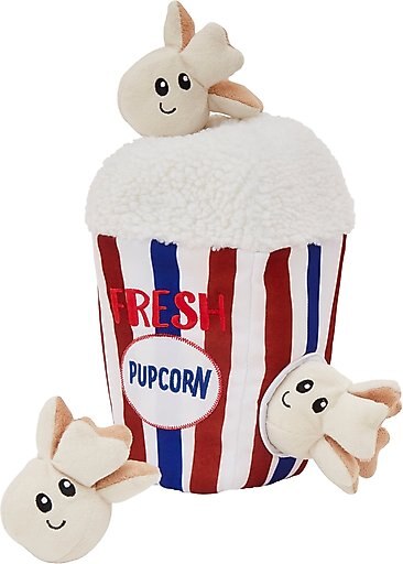 Frisco Zoomies & Chill Popcorn Hide & Seek Puzzle Plush Squeaky Dog Toy, Small