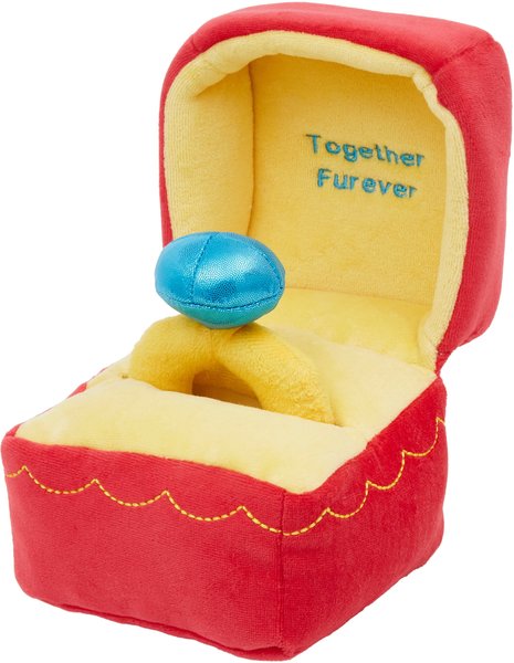 Frisco Valentine Ring 2-in-1 Plush Squeaky Dog Toy, Small slide 1 of 3