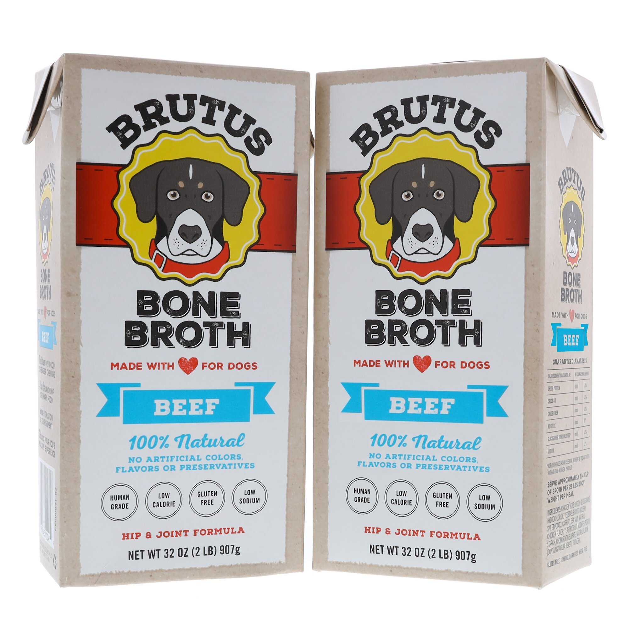 BRUTUS BROTH Bone Broth Beef Flavor Hip & Joint HumanGrade Dog Food