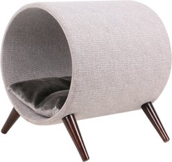 Cat Craft 15-in Tunnel Wooden Legs Elevated Cat Bed, Grey