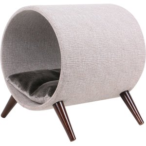 Cat Craft 15-in Tunnel Wooden Legs Elevated Cat Bed, Grey