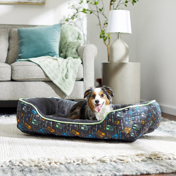 STAR WARS THE MANDALORIAN GROGU Bolster Cat & Dog Bed, Black Patterned, Large slide 1 of 6