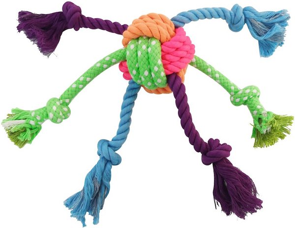 Frisco Fetch Colorful Ball Knot Rope Dog Toy, Small/Medium slide 1 of 4