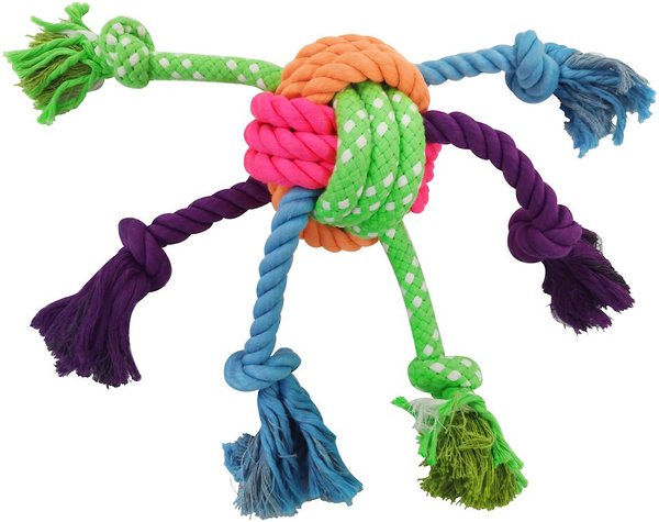 Frisco Fetch Colorful Ball Knot Rope Dog Toy, Medium/Large slide 1 of 4