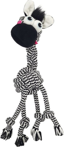 Frisco Zebra Rope Squeaky Dog Toy, Black & White, Small/Medium slide 1 of 4