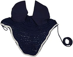 Paris Tack Comfort Show Crochet Ear Net & Forelock Opening, Pony, Navy