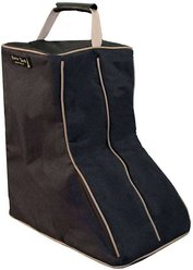 Paris Tack 3 Layer Padded Back Open Western Boot Bag, Black/Beige
