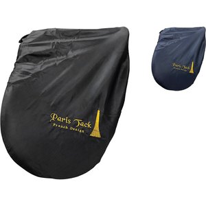 Paris Tack Premium Embroidered Nylon Dressage English Saddle Cover, Black