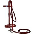 Paris Tack Classic Flat English Hunter Bridle with Laced Reins, Chestnut, Full