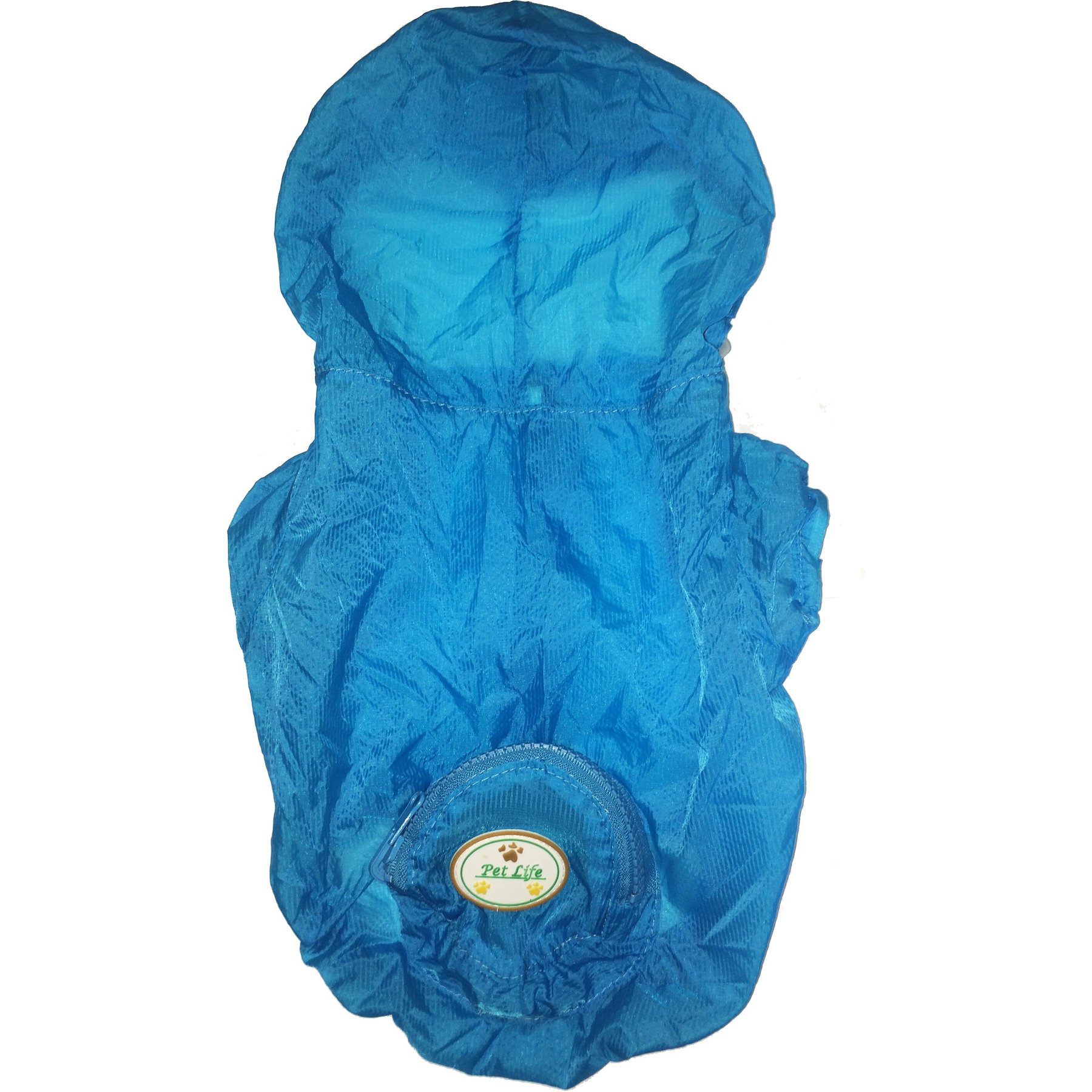 Pet Life The Ultimate Waterproof Thunder-Paw Adjustable Zippered Folding Travel Dog Raincoat, X-Small
