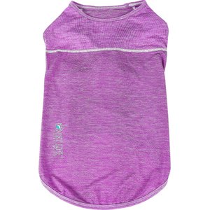 Pet Life Active Aero-Pawlse Heathered Quick-Dry 4-Way Stretch-Performance Dog T-Shirt, Maroon/Purple, X-Small