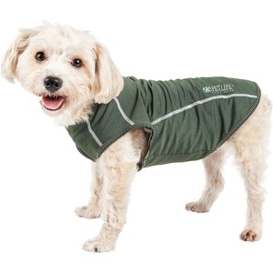 Pet Life Active Racerbark 4-Way Stretch Performance Active Dog T-Shirt, Olive Green, Medium