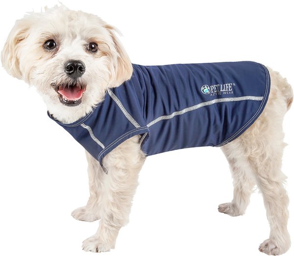 Pet Life Active Racerbark 4-Way Stretch Performance Active Dog T-Shirt, Navy, Medium slide 1 of 8