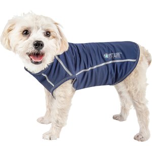 Pet Life Active Racerbark 4-Way Stretch Performance Active Dog T-Shirt, Navy, Medium