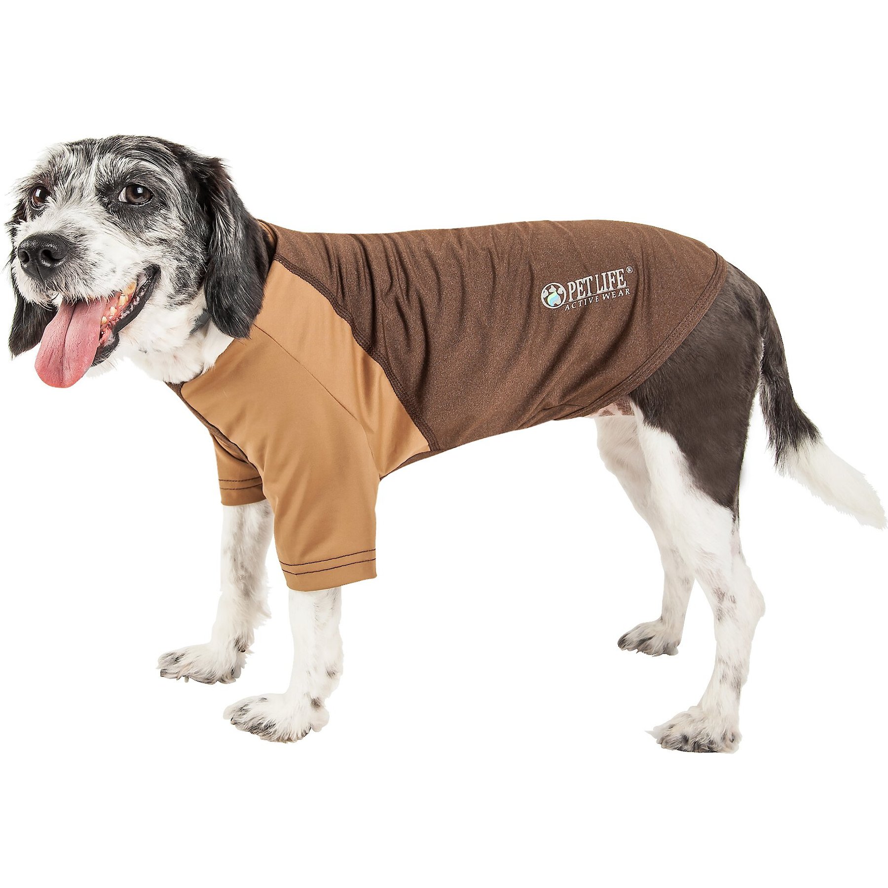 Pet Life Active Hybreed 4-Way Stretch Two-Toned Performance Dog T-Shirt, Brown, X-Small